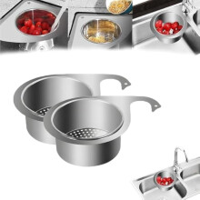 Stainless Steel Swan Sink Strainer Basket, 2024 Upgraded Core Drain Strainer with Faucet Hanging Filter for Kitchen, compatible with all sink