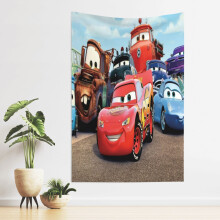 Cars Lightning McQueen Tapestry 60x40in, Colorful Wall Hanging for Bedroom, Dorm, Living Room - Funny Anime Art Poster, Home Decor Aesthetic