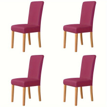 DEKAXID 4/6pcs Chair Slipcovers Waterproof Milk Fiber Fabric Back Chair Covers For Dining Room Restaurant Kitchen Home Decor