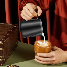 Tasse à mousser le lait avec graduation transparente, accessoires pour machine à cappuccino en acier inoxydable 304, carafe à lait avec poignée