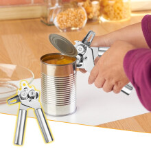 Ouvre-boîtes Lmueinov en acier inoxydable, ergonomique et facile à utiliser pour la cuisine.