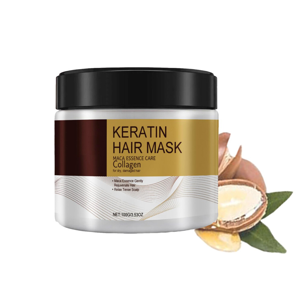Argan Oil Hair Mask Deep  with Collagen for Damaged Dry Frizzy Hair Color Safe 100ml