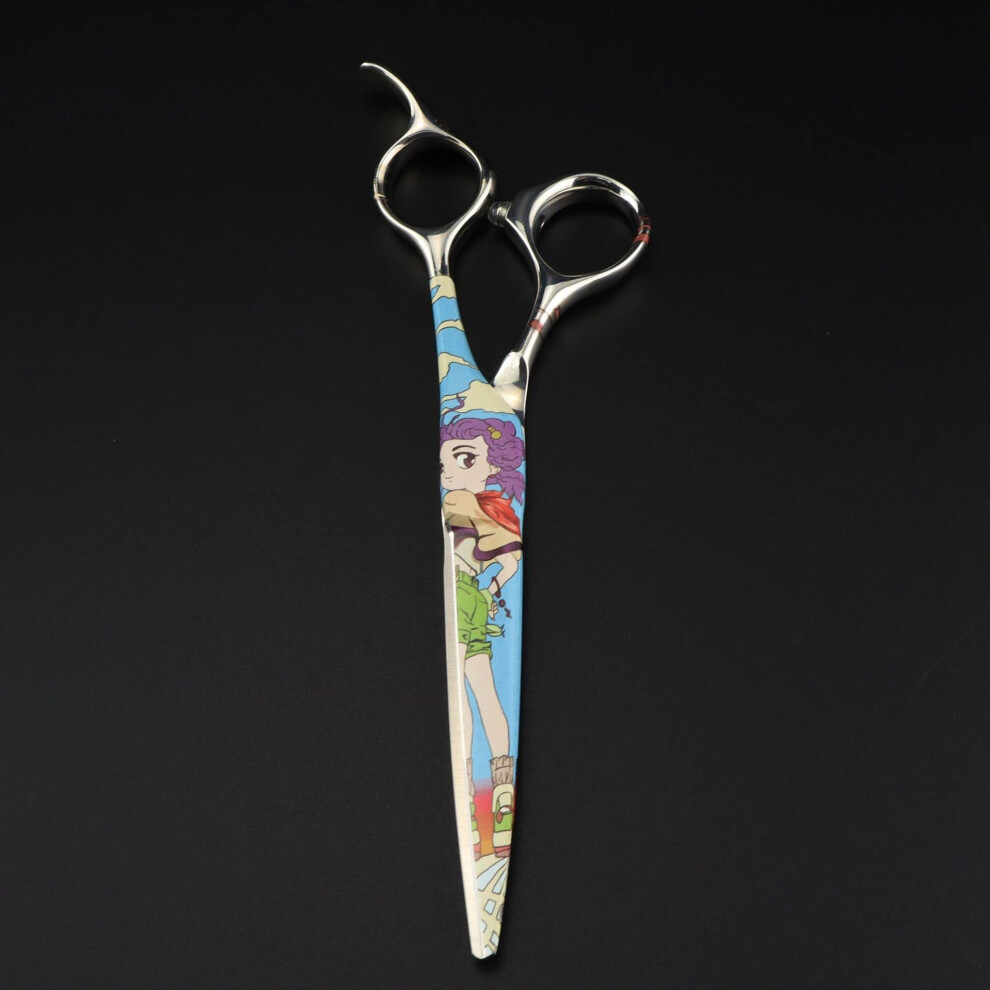 Hair Cutting Scissors 6.5 Inch VG10 Steel Cartoon Handle Hairdressing Shears for Barber Salon