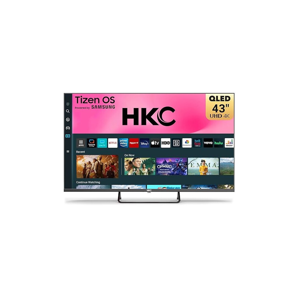 Hkc 43 Inch 4K Qled Smart Tv Central Stand Design Tizen Os Uhd Television With Appletv+ Netflix Freeview Gaming Hub, Memc Hdr10 Ideal Large Screen 090998762332
