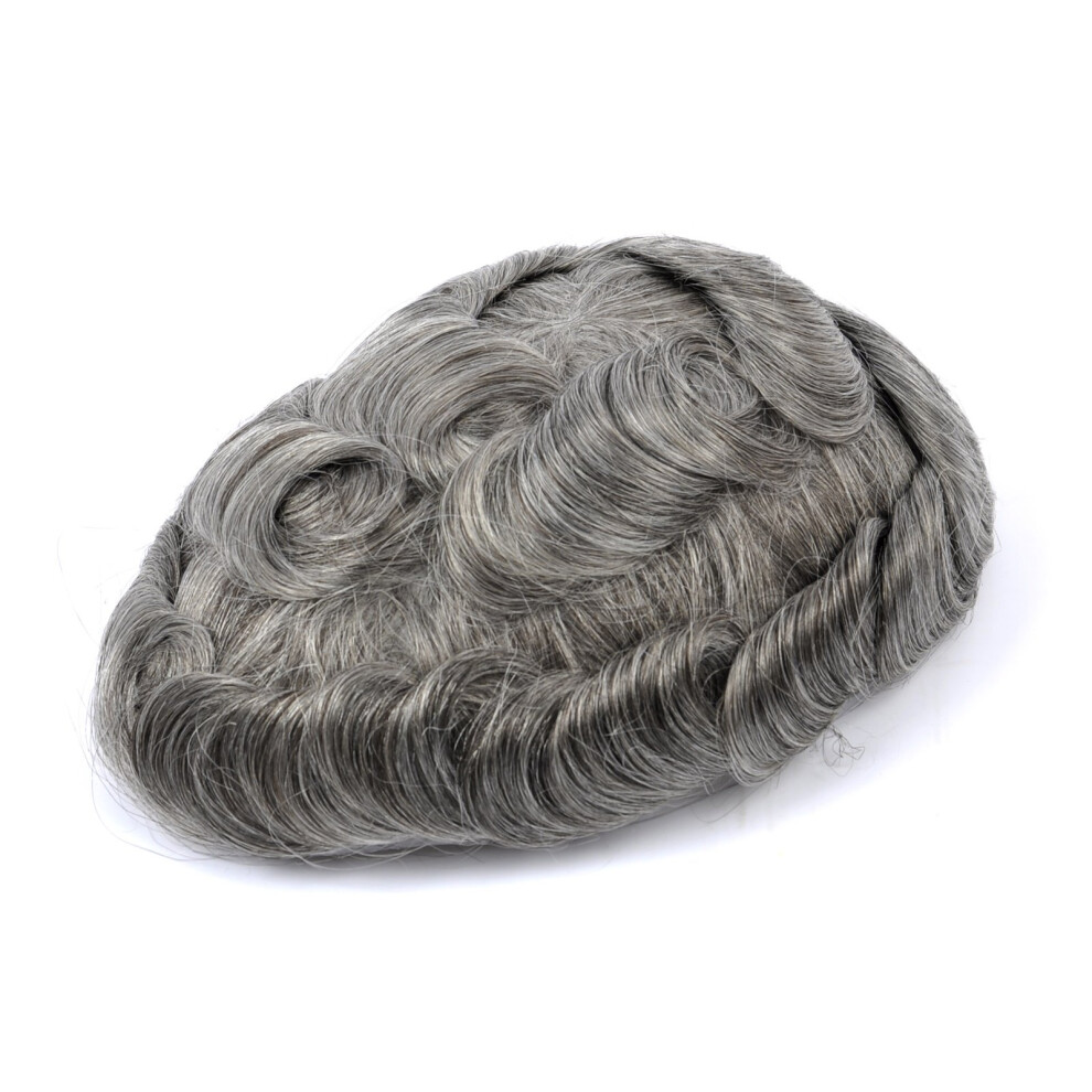 Unisex Men's Lace Toupee Swiss Full Lace Human Hairpiece Natural Hairline European Hair 1B65#