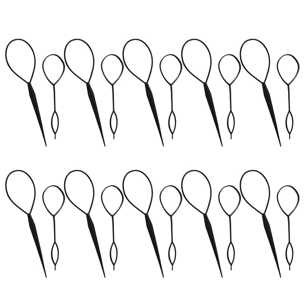 Hair Braiding Tool and Ponytail Maker Set, 10 Pack Dual Size Hair Loop Tools for Fast Styling