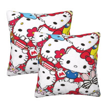 Hello Kitty Throw Pillow Covers, Pack of 2 Pillowcases for Sofa Bed Living Room 18"X18"