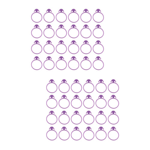 48 PCS Icing Bag Sealing Cake Decorating Ring Frosting Tool Pastry Tools Purple