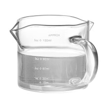 Glass Measuring Cup Double Spouts with Scale Temperature Resistant Small Measure Jugs for Liquid Cocktail , Clear 150ml, 150ml