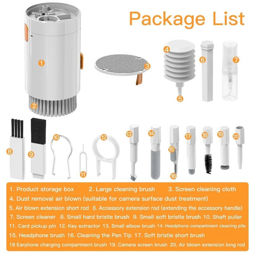 20 In 1 Cleaning Kit For Compatible With Airpods, Compatible With Iphone - Keyboard, Earphones Cleaner Brush, Keycap Puller Tool Pen 9175034121203