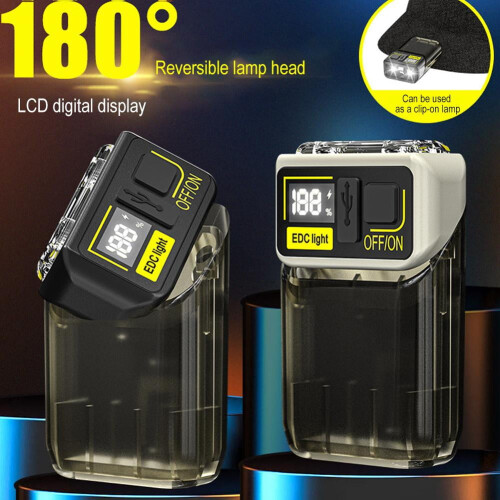 LED Flashlight Type-C Charging Rotatable Lamp Head with Multi-function W5F1 2