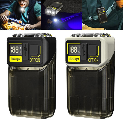 LED Flashlight Type-C Charging Rotatable Lamp Head with Multi-function W5F1 1