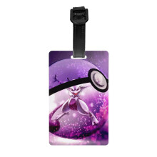 Cute Mewtwo Pokemon Luggage Tag For Suitcase Decorations Supplies Gift Women Men Boy Girl Steel Loop With Privacy Cover Id Label