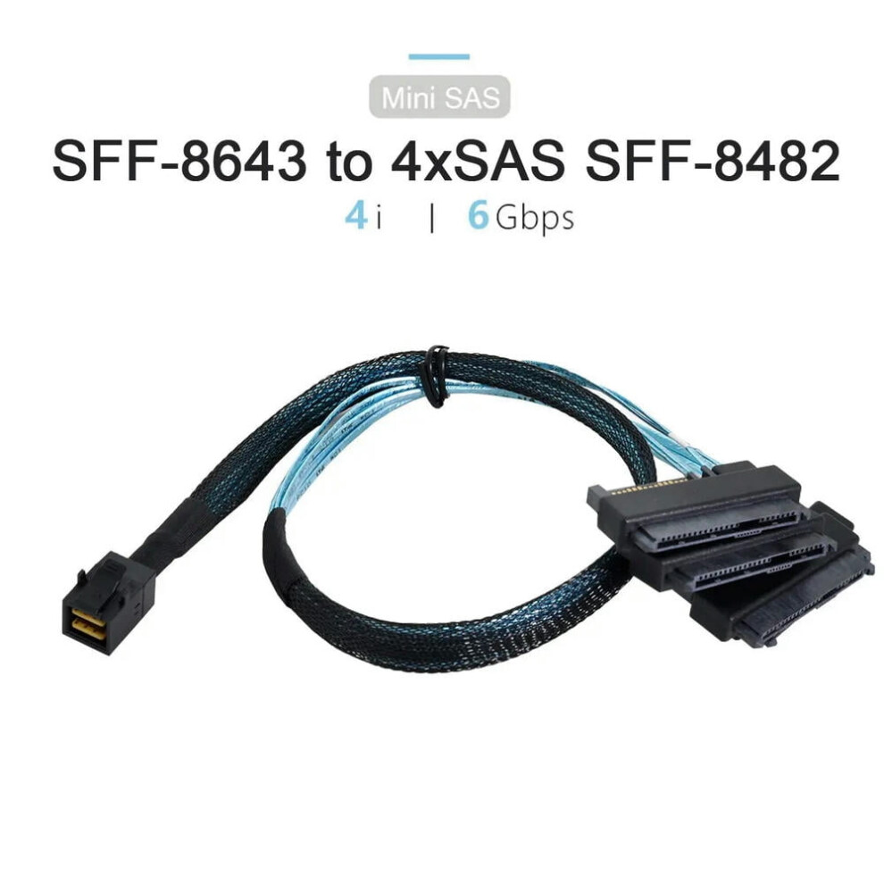 For Ngff 4 Sas 29Pin Sff-8482 Target Disk 6Gbps To Internal Mini Sas Sff-8643 Host Data Server Raid Cable 9175034121395