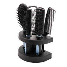 Hair Brush Set with Detangling Paddle Brushes and Combs, Salon Styling Tools with Mirror, Blue