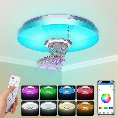 Plafonnier LED 36W avec haut-parleur Bluetooth, intelligent avec télécommande et application