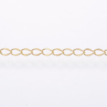 1 m (3,28 Fuß) lange, handgefertigte, ionenplattierte (IP) Bordsteinkette aus Edelstahl 304, oval, goldfarben, 4 x 2 x 1 mm