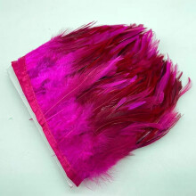 1M 10-15cm Christmas Pheasant Feathers Trim Handmade DIY Party Plume Crafts Feathers Ribbon Wedding Sewing Clothes Decoration Rose red