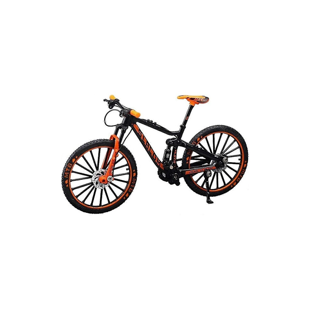Mini 1:10 Alloy Bicycle Scale Model Desktop Simulation Ornament Finger Mountain Bikes Toy Orange