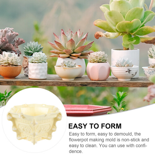 Eease Hexagonal Concrete Succulent Planter Mold 2