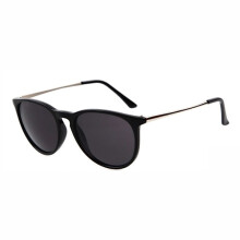 Retro-Sonnenbrille Schwarz Schwarze Gläser