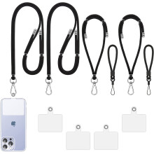 Universelles Handy-Lanyard, 2x Umhänge-Handy-Lanyard, 2x verstellbare Handschlaufe, 2x Fingerschlaufe, 4x Handy-Patch