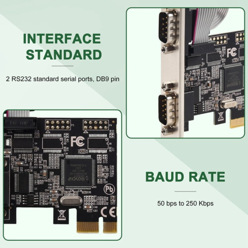 PCIe σε σειριακές θύρες RS232Interface PCI-E Προσαρμογέας κάρτας PCI Express Βιομηχανική κάρτα