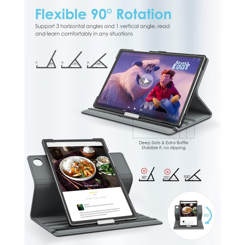 Capa giratória compatível com Samsung Galaxy Tab A9+/A9Plus de 11 polegadas (2023), com suporte giratório de 90 graus e ativação automática. 2