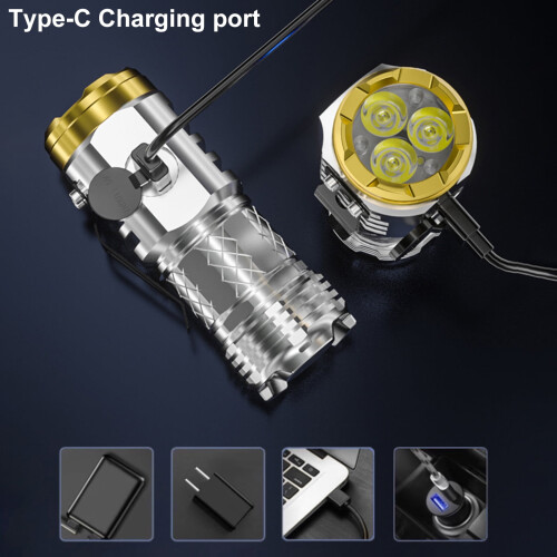 Φακός Hariumiu Mini LED με πολλαπλές λειτουργίες φωτισμού, αδιάβροχος, υψηλών φωτεινών 2