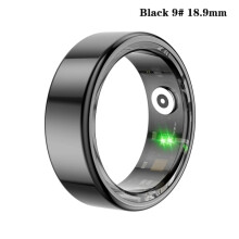 Fáinne Cliste Aclaíochta Rianaitheoir Sláinte Fáinne Méar Tíotáiniam Dubh 18.9mm Dubh 18.9mm
