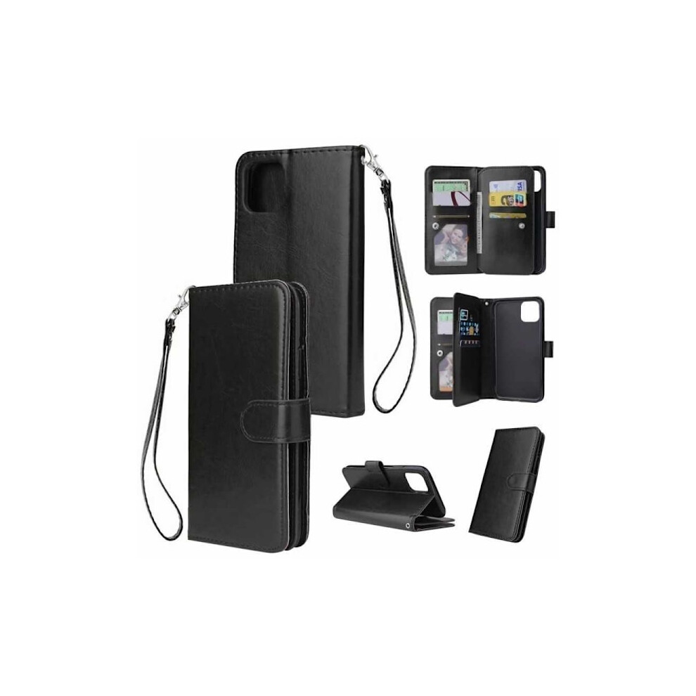 Compatible With Iphone 14 Pro Practical Wallet Case With 12-Compartment Array V4 Black 9149926971795
