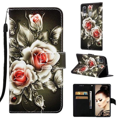 Wallet Case compatible with Samsung Galaxy A40 – Roses