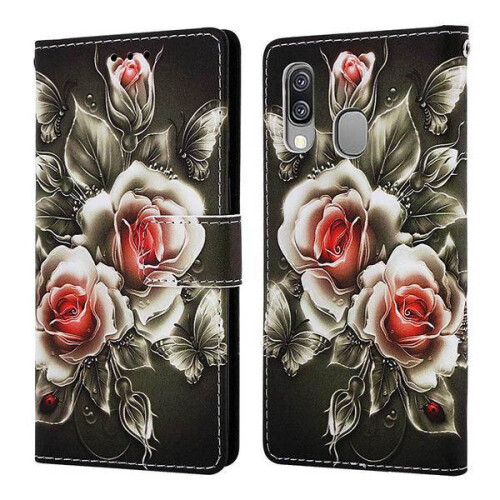 Wallet Case compatible with Samsung Galaxy A40 – Roses 1