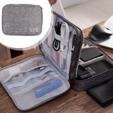 Geantă organizatoare de călătorie portabilă cu 3 straturi pentru electronice - Compatibilă cu încărcătoare, cabluri, stick-uri USB - Cadouri