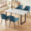AINPECCA (Teal) 2 Dining Chairs Set Velvet Padded Seat Home 8