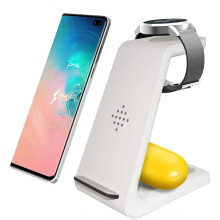 Kabelloses Ladegerät kompatibel mit Samsung 3-in-1 Schnellladestation mit Ständer für Galaxy Watch3/Active2/1/Gear