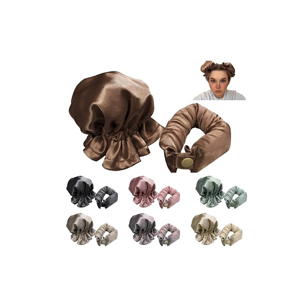 Brown Heatless Curling Set Hair Rollers For Heatless Curls Heatless