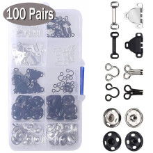Skirt Hooks Snaps for Sewing Clothing Sewing Fixing Tools Metal Snaps Buttons for Skirt Dress Bra Sewing 100 Pairs