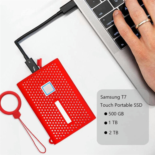 FOR Silicone Case for T7 Touch Portable Solid State Drive Anti-Scratch Protective Cover Shell Sleeve Case Red