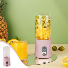 WJSXC Portable Blender, USB Rechargeable Personal Juicer with 6 Blades, Handheld for Shakes, Travel, Outdoors - Pink, compatible with travel cups