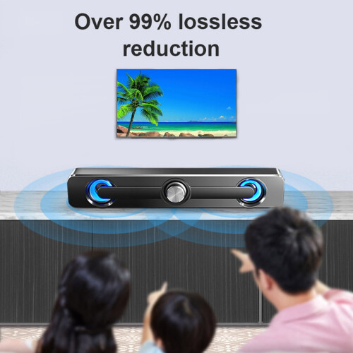 Chicmine Bluetooth Sound Bar Στερεοφωνικό LED Φωτιστικό Subwoofer Ηχείο για Υπολογιστή, Τηλεόραση, 1