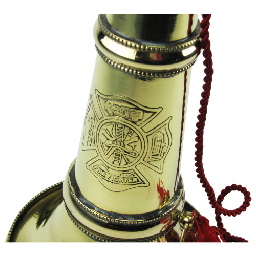 TreasureGurus Antique Vintage Μασίφ Ορείχαλκος Πυροσβέστης Ομιλούσα Τρομπέτα Κόρνα 2
