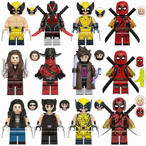 12 verzamelbare superheldenfiguren: Deadpool, Wolverine en Gambit actiefiguren van gg Bricks Toys