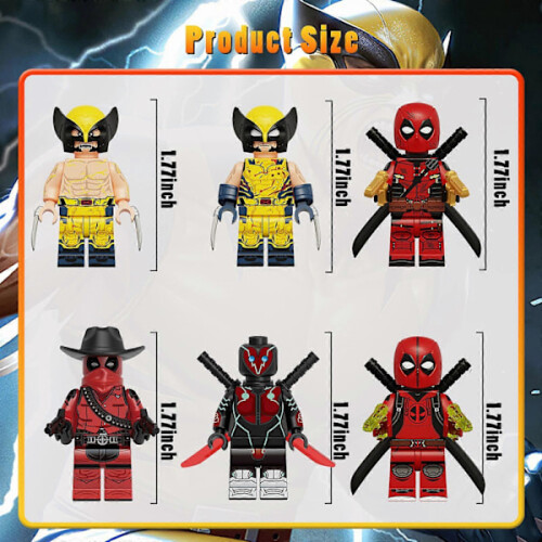 12 verzamelbare superheldenfiguren: Deadpool, Wolverine en Gambit actiefiguren van gg Bricks Toys 2