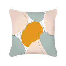 Kussenslopen van katoen en linnen in de kleur Morandi, geometrisch abstract patroon met perzikhuidprint, nieuwe woondecoratie, kussensloop in