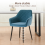 AINPECCA (Teal) 2 Dining Chairs Set Velvet Padded Seat Home 2