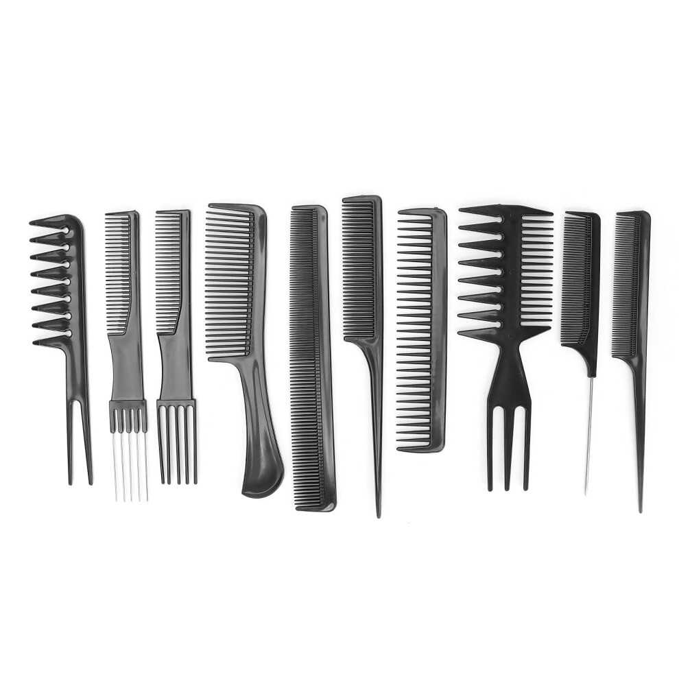 Unisex Hairdressing Comb Set 10Pcs Professional Styling Combs For Salon Precision Cutting And Sectioning