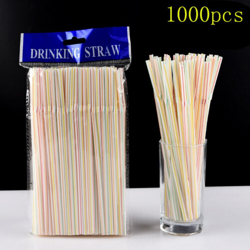 Great Value1000/1500 τεμάχια χρωματιστά πλαστικά καλαμάκια μιας χρήσης, λυγισμένα