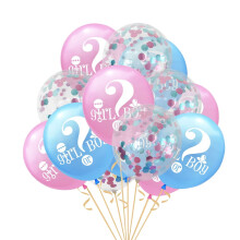 15 st 30 cm ballonger för att avslöja könet - 5 blå, 5 rosa, 5 blandade färger paljetter i latex för festdekorationer för pojke eller flicka