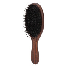Boar Bristle Hair Brush with Sandalwood Paddle for Gentle Detangling and Smooth Shiny Hair